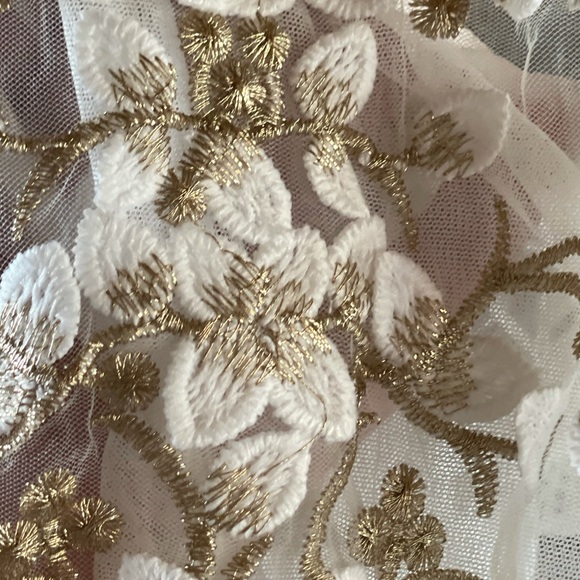 Valley Lace Tie Embroidered Bodysuit Gold Fleck - Picture 7 of 7